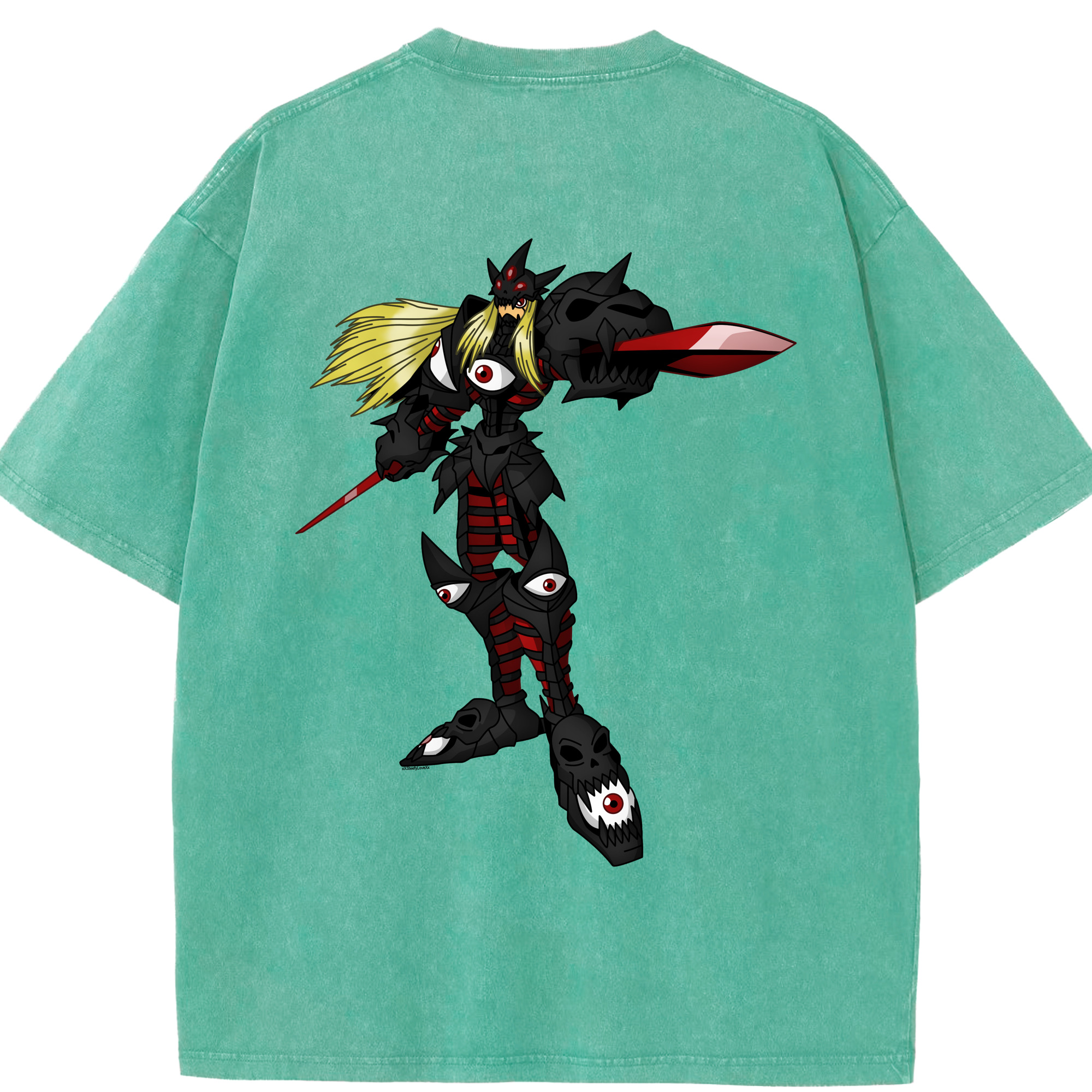 （画像用） Digimon デジタルモンスター/デジモン 綿100% ヴィンテージ風 半袖Tシャツ（背面プリント）